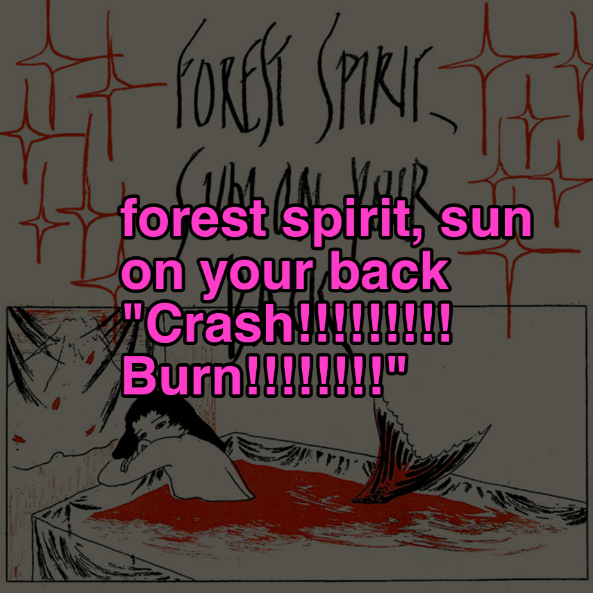 "Crash​!​!​!​!​!​!​!​!​! Burn​!​!​!​!​!​!​!​!" - forest spirit, sun on your back